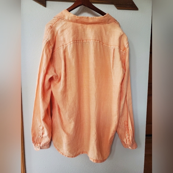 Tommy Bahama Long Sleeve Relaxed 110% Linen button-down. Orange. Size XL - Picture 7 of 7